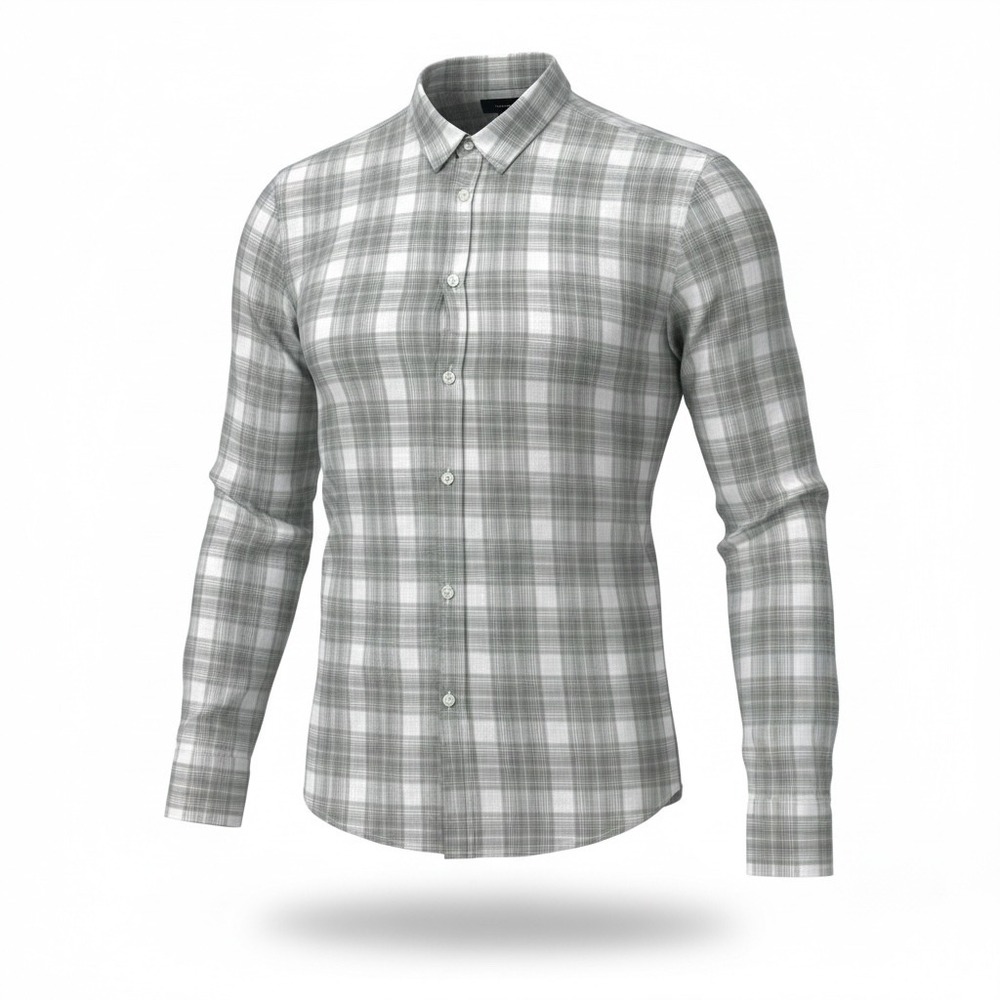 NWT Vince Salton Plaid Long-Sleeve Shirt in Alabaster/Dried Cactus Size XXL $225